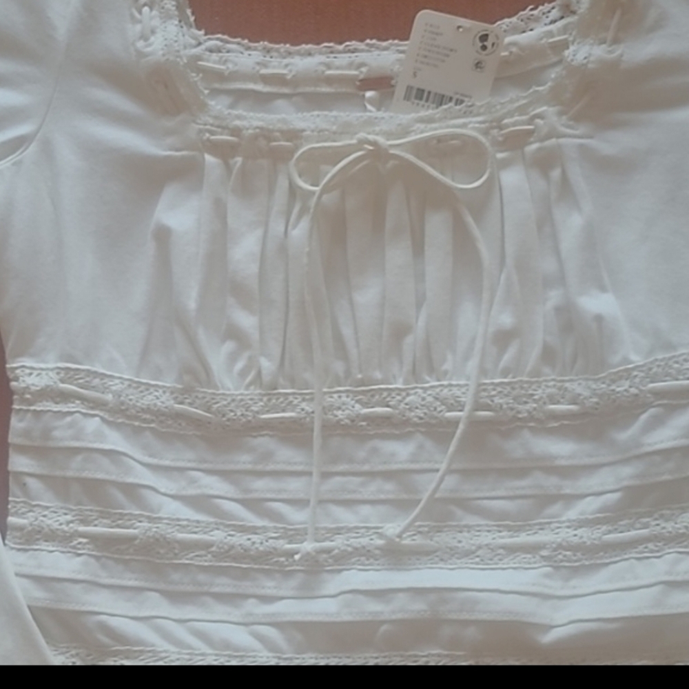 FREE PEOPLE Smocked White Top - Picture 10 of 10